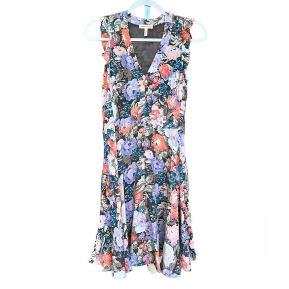 Rebecca Taylor Lined Floral Print Silk Dress Size 0 - Picture 1 of 5